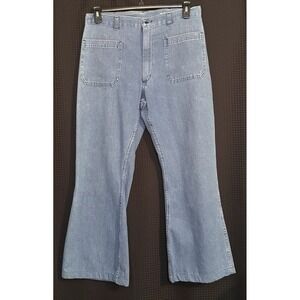 Vintage 80s Dungarees US Navy Issued Sailor Flared Jeans 31 x 29 1980s